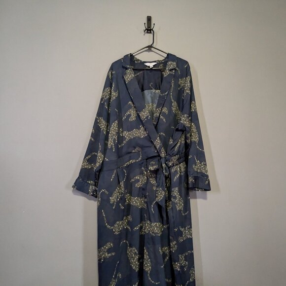 Navy plus size floral leopard print jumpsuit AdditionElle Size 28 - Picture 3 of 5